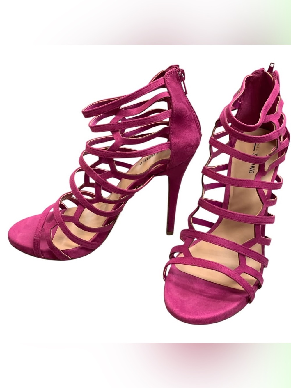 Call It Spring Fuchsia Multi-Strap Stiletto Heels S8.5